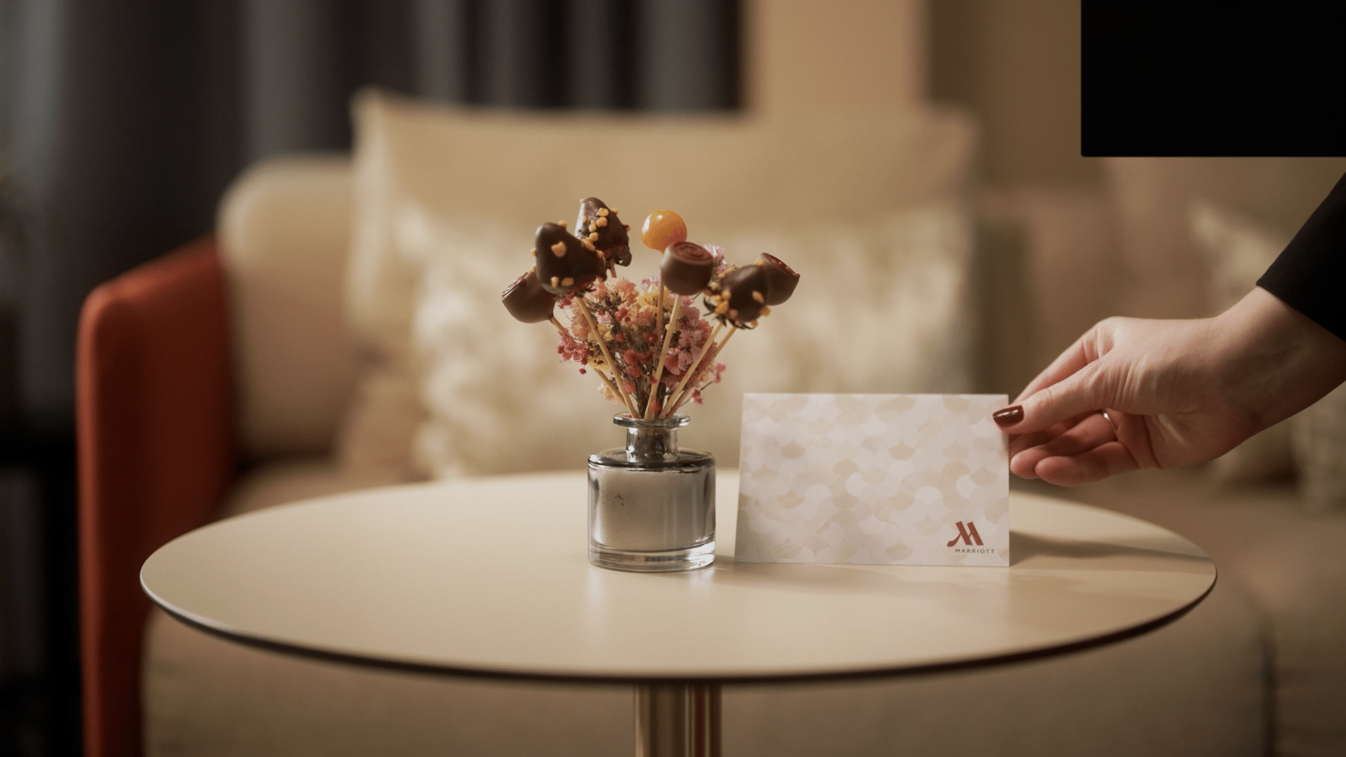 Welcome Amenity bei Produktvideo Dreh.